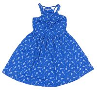 Modré bavlneně šaty s pálkami M&S