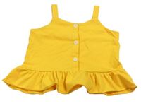 Žltý crop top s gombíky