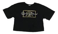 Čierne crop tričko s logom River Island