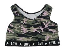 Kaki-ružová army plavková lambáda zn. Primark