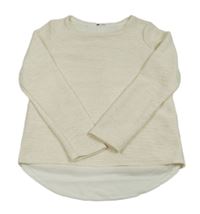 Smetanové třpytivé pletené mikinotriko Pep&Co