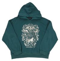 Smaragdová mikina s potlačou a kapucí - Harry Potter