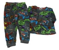 Tmavošedé plyšové pyžamo - Avengers M&S