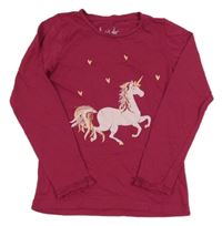 Vínové tričko s jednorožcom