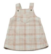 Světlerůžovo-bílé kostkovaná fleecové laclové šaty George