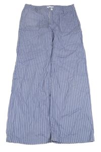 Světlemodro-bílé pruhované wide leg rifle Name it