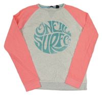 Světlešedo-neonová melírovaná mikina s logem O'NEILL