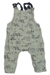 Světlekhaki na traké tepláky so zeměkoulí a nápismi F&F