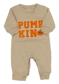 Béžový overal s nápisom