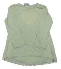 Svetlozelená tunika so srdiečkom a čipkou Topolino