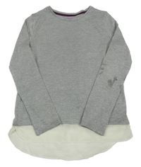 Sivé trblietavé pletené tričko s halenkou F&F