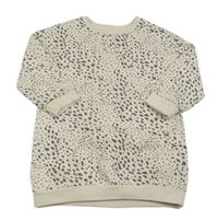 Smetanovo-antracitové bodkovaná é teplákové šaty Mint Velvet