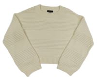 Smotanový vzorovaný crop sveter New Look