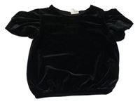 Čierne zamatové crop tričko Zara