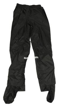 Černé šusťákové cyklistické nepromokavé kalhoty Decathlon