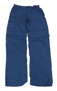 Tmavomodré šusťákové outdoorové kalhoty Trollkids