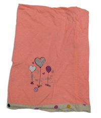 Neonově růžový melírovaný nákrčník se srdíčkovými balonky Topolino