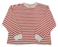Červeno-bílé pruhované crop mikinotriko Zara