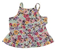 Farebný kvietkovany peplum top Matalan