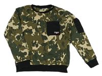 Khaki-béžová army mikina s kapsou Nutmeg