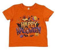 Oranžové tričko s halloweenským motívom