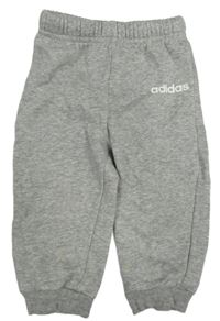 Šedé melírované tepláky s logem Adidas