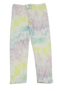 Bielo-farebné batikované rebrované legíny Matalan