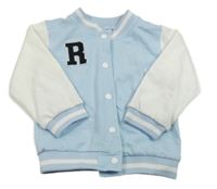 Světlemodro-biela prepínaci baseballová mikina s písmenkom Shein