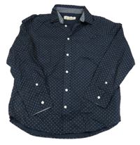 Tmavomodrá košeľa s bodkami H&M