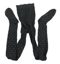 Tmavosivé pančuchy s bodkami Alive