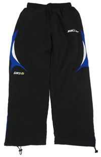 Černé šusťákové funkční kalhoty s pruhy Saller 