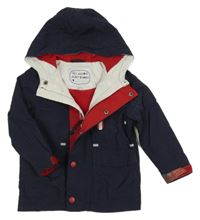 Tmavomodrá šusťáková jarní bunda s kapucí M&S