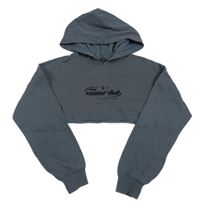 Modrošedá crop mikina s nápisom a kapucňou New Look