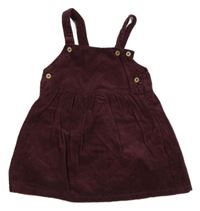 Vínové manšestrové laclové šaty Topomini 