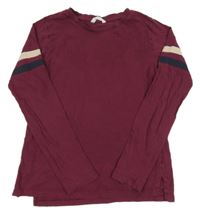 Vínové tričko s prúžkami M&S