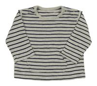 Šedo-tmavomodré pruhované triko s klokankou George 