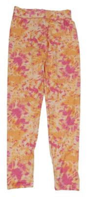 Oranžovo-růžové batikované sportovní legíny Ergeenomix 