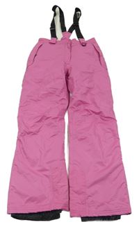 Růžové šusťákové funkční oteplovačky s odepínacími kšandami Crivit