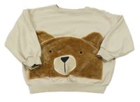 Béžová oversize mikina s medvedíkom George