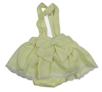 Žltá sukňa s trakami a všitými nohavičky