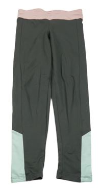 Sivo-ružovo-svetlozelené športové legíny Active Touch