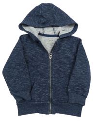 Tmavomodrá melírovaná prepínaci mikina kapucňou Primark