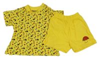 2set - Žluté tričko s houbičkami + kraťasy 