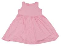 Neónově ružové bavlnené šaty F&F