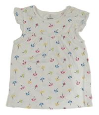 Biele tričko s deštníky Topomini