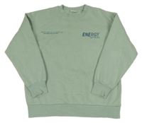 Zelenošedá mikina s nápisom Matalan