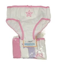 5x - Nohavičky s hvězdičkou - 2x - Bílo/růžové, 1x - růžovo/bílé, 1x - bílo/fialové, 1x - fialovo/bílé zn. PRIMARK