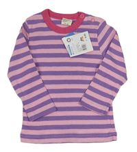 Fialovo-světlerůžovo-tmavorůžové pruhované triko ALANA