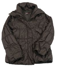 Tmavohnědá prošívaná šusťáková pod/zimní bunda