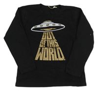 Čierne tričko s Ufo MUSHI